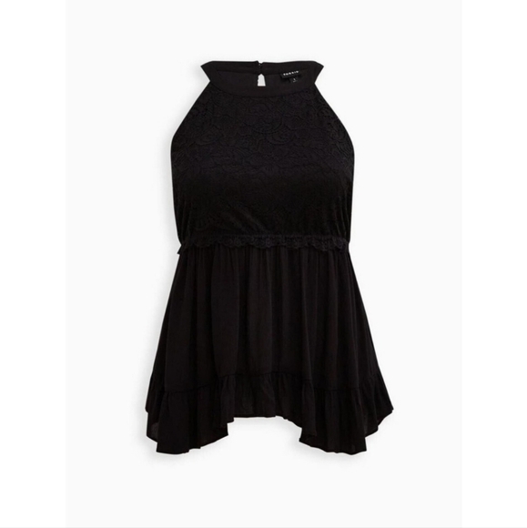 Torrid Gauze Lace Halter Babydoll - Picture 5 of 8